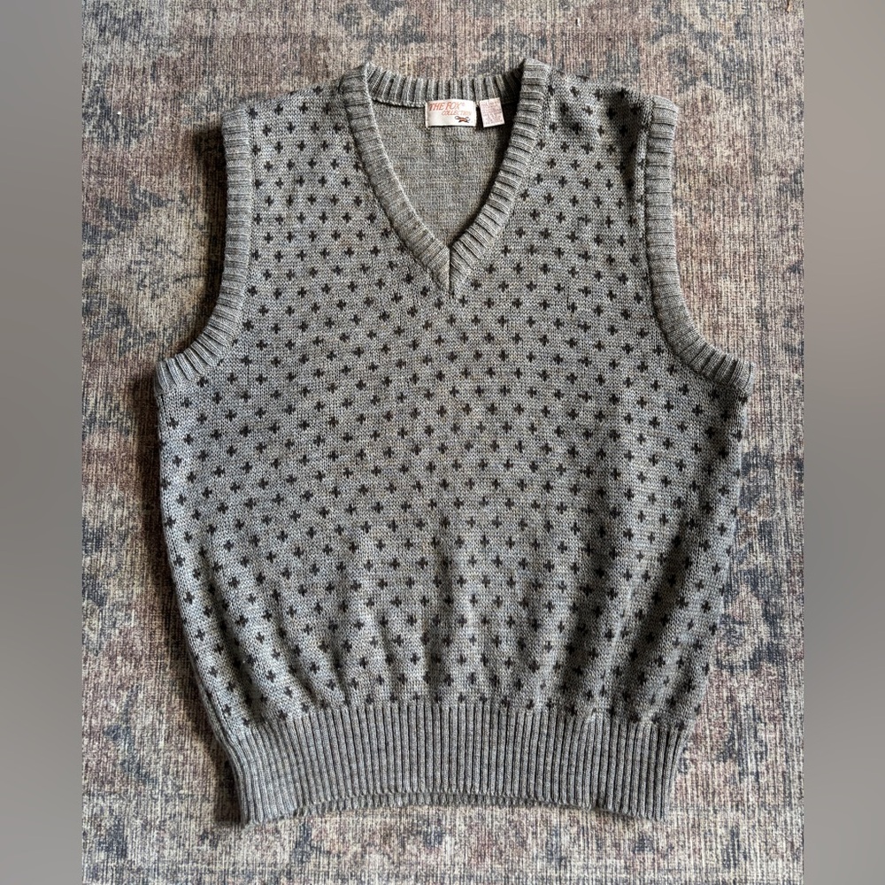 The Fox Collection Men’s Vintage Knit Wool Blend Sweater Vest Size L